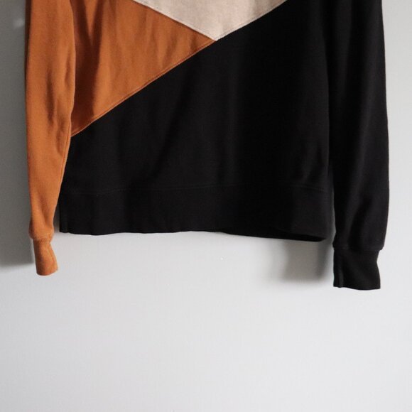 Pact Airplane Organic Cotton Medium Colorblock Mock Neck Pullover Sweater - Picture 9 of 12
